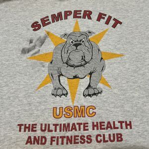 Semper Fit US Marine Corps USMC Health Fitness THRASHED Tshirt VTG 90s L